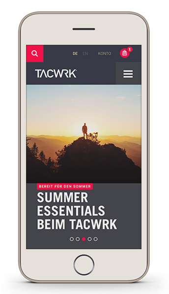 TACWRK Onlineshop Mobile Version 