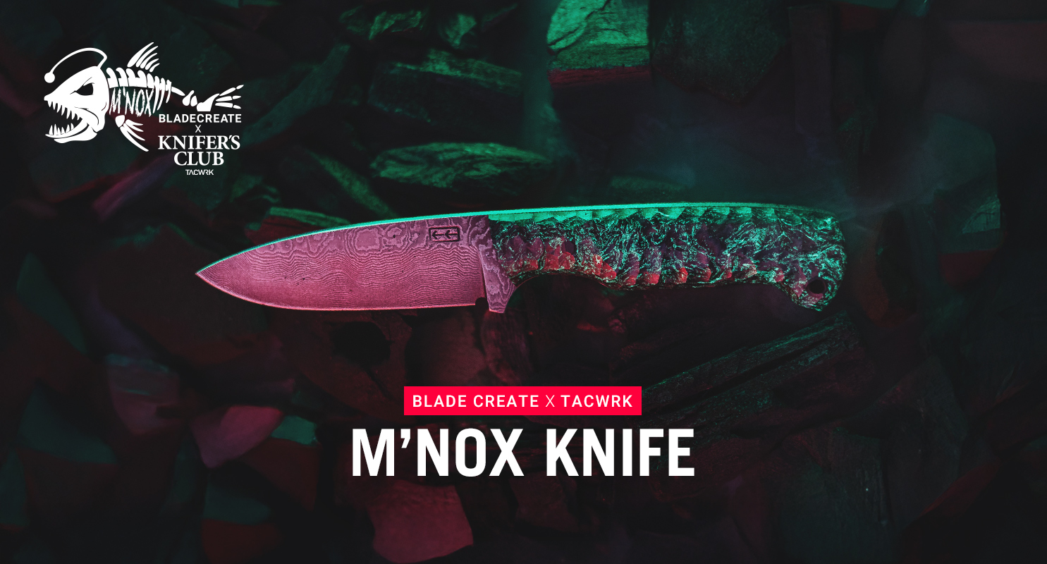 M'Nox Knife von TACWRK x Blade Create – Damastmesser mit Glow-Griff