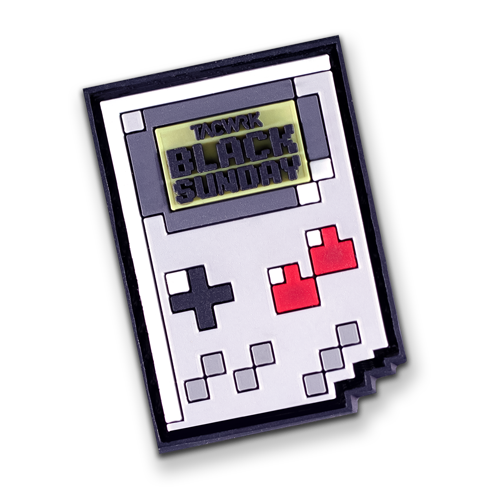 TACWRK BlackSunday Patch im Retro-Gaming-Design mit Gameboy-Optik.