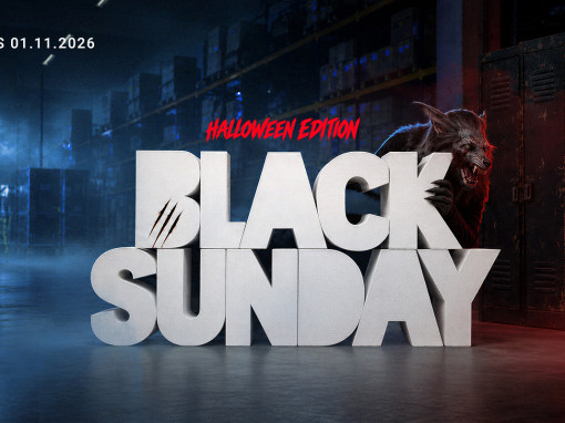 TACWRK BlackSunday 2026 – Halloween Edition vom 29.10. bis 01.11. mit bis zu 80 % Rabatt im Online Sale.