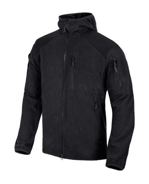Helikon-Tex - ALPHA Hoodie Jacket Grid Fleece Black Schwarz