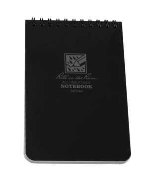 Rite in the Rain - 4 x 6 Top Spiral Notebook Black Schwarz