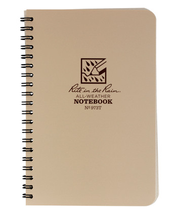 Rite in the Rain - Tactical Side Spiral Notebook 4 5/8 x 7 Tan