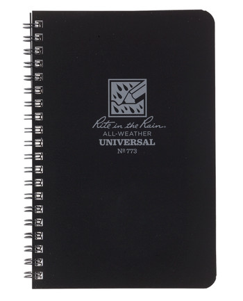 Rite in the Rain - Side-Spiral Notebook Universal Black Schwarz