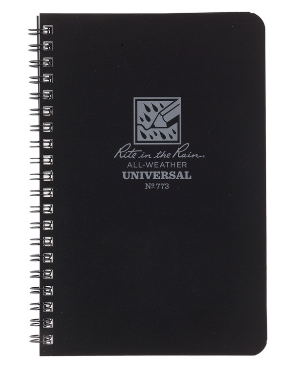 Rite in the Rain Side-Spiral Notebook Universal Black Schwarz