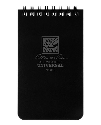 Rite in the Rain - 3 X 5 Notebook Black Schwarz