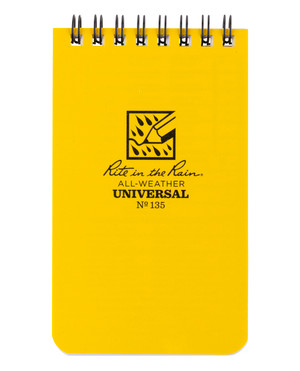 Rite in the Rain - 3 X 5 Notebook Yellow