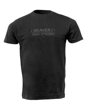 BeaverFit - Dam Strong Logo T-Shirt Black on Black
