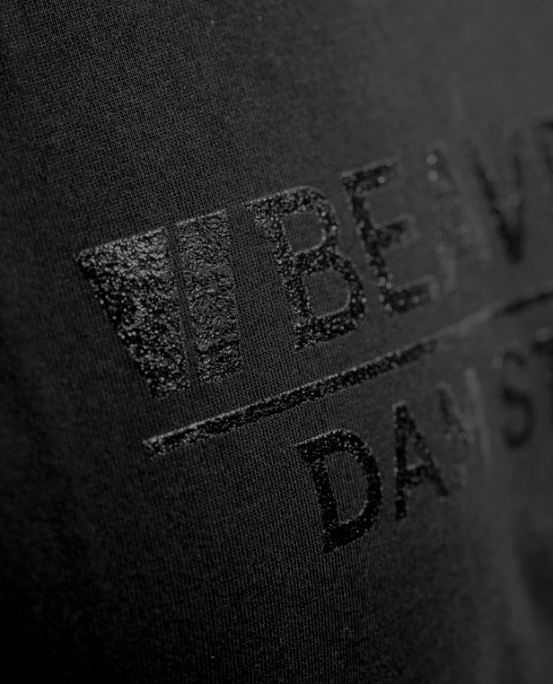 BeaverFit Dam Strong Logo T-Shirt Black on Black