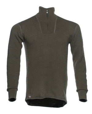 Woolpower Zip Turtleneck 400 Pine green