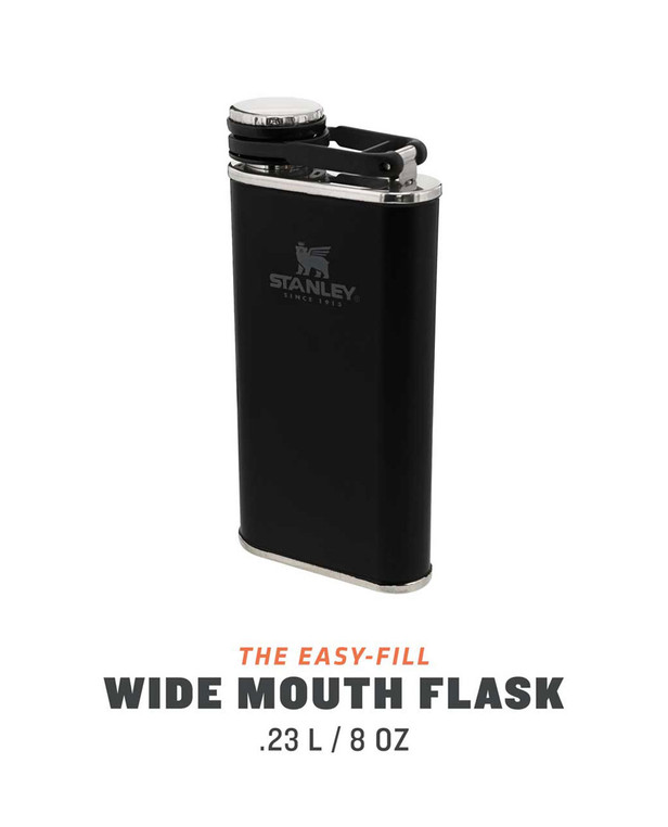 Stanley Classic Wide Mouth Flask 0.23l Matt Schwarz
