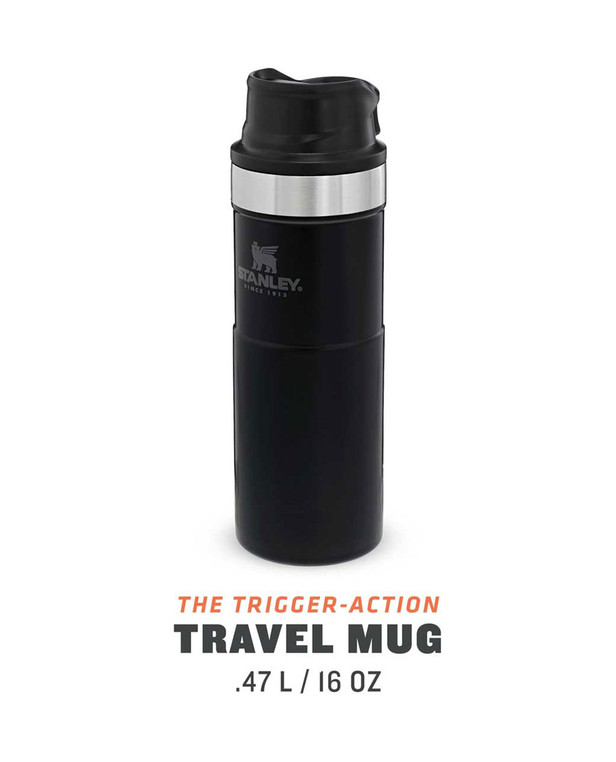 Stanley Classic Trigger-Action Travel Mug 0.47l Matt Schwarz